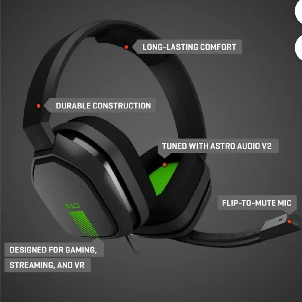 Astro A10 Gaming Headset - Black and Green